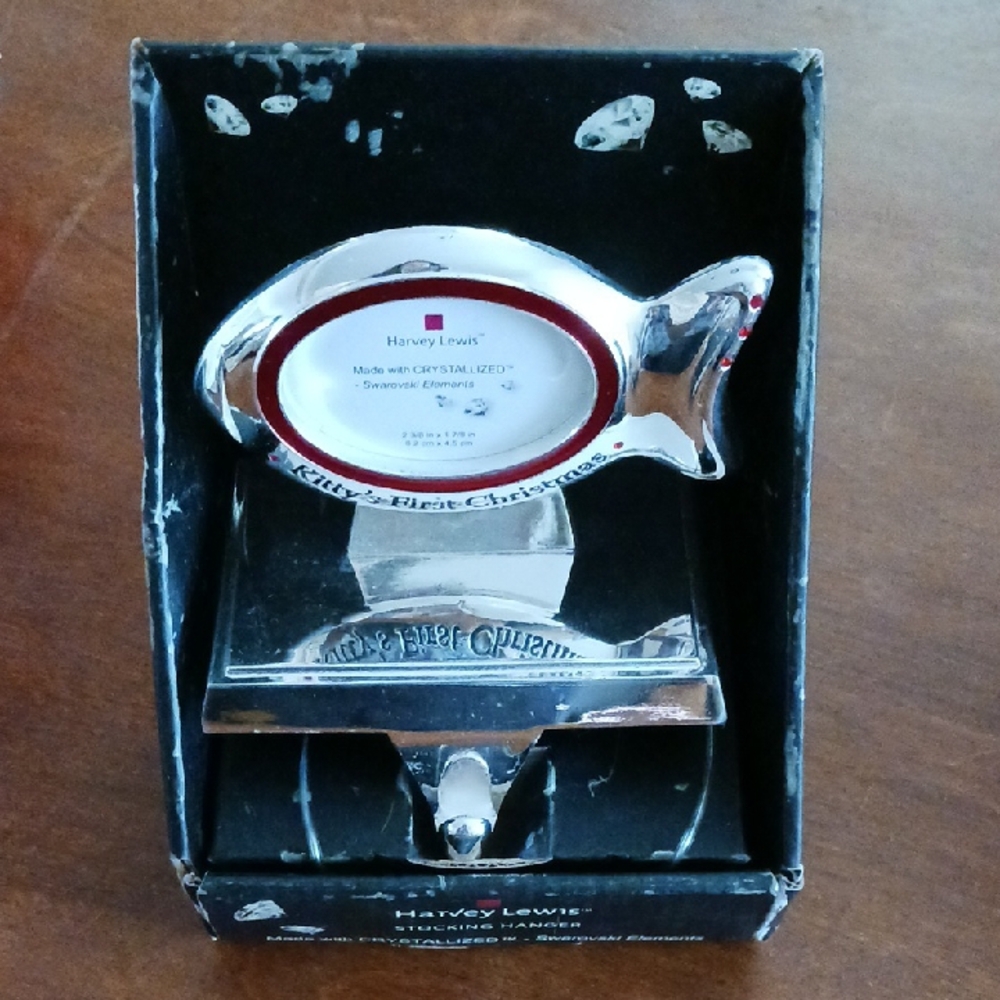 Harvey Lewis Stocking Ornamet Hokder "Kitty's First Christmas"